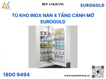 Tủ kho inox nan 4 tầng cánh mở EG80445 – Eurogold